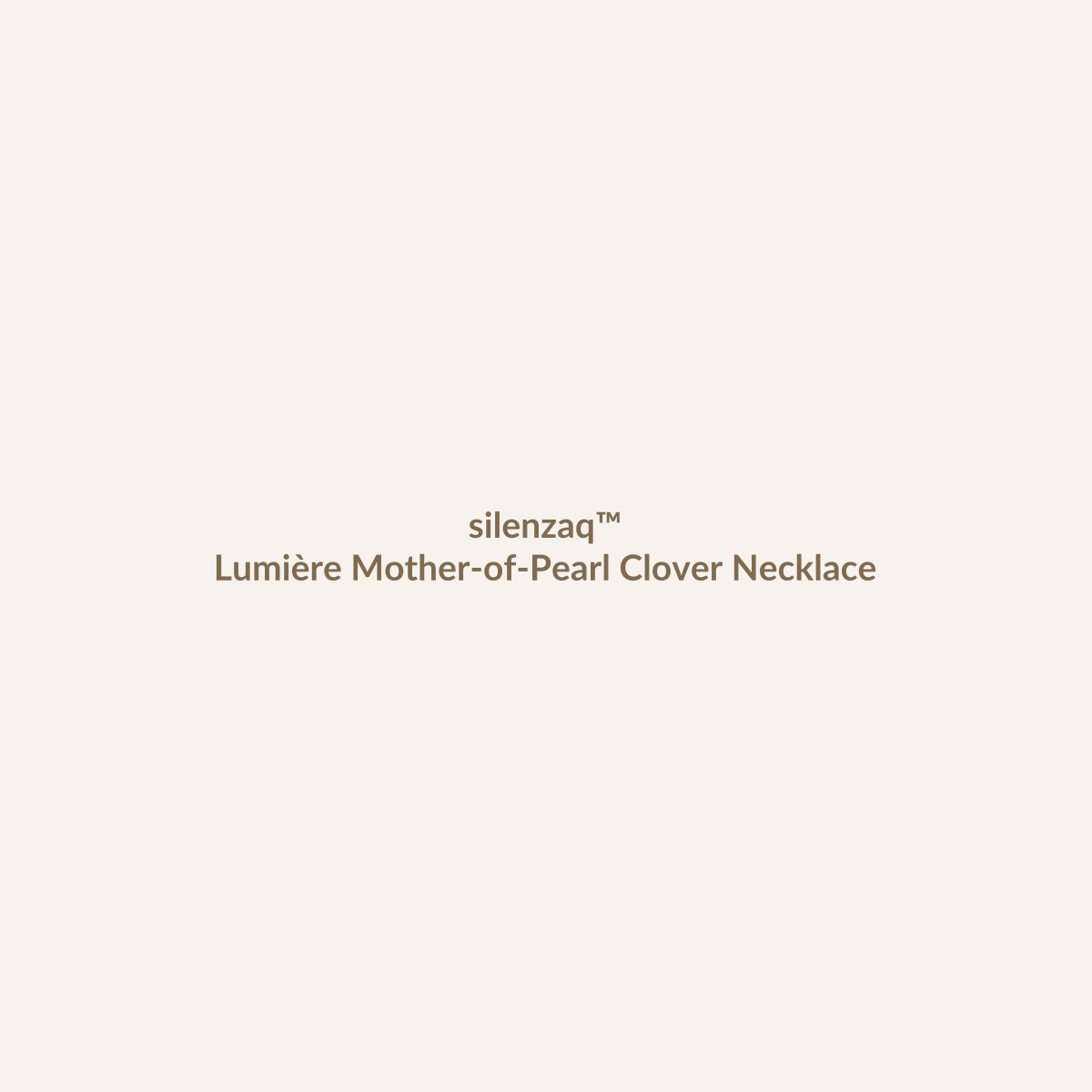𝑠𝑖𝑙𝑒𝑛𝑧𝑎𝑞™ Lumière Mother-of-Pearl Clover Necklace – Gold-Plated Pendant Necklace main product image